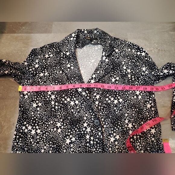 Maje black and White Star Pattern blouse. Long sleeves. Size 1 (Small). - Picture 10 of 13